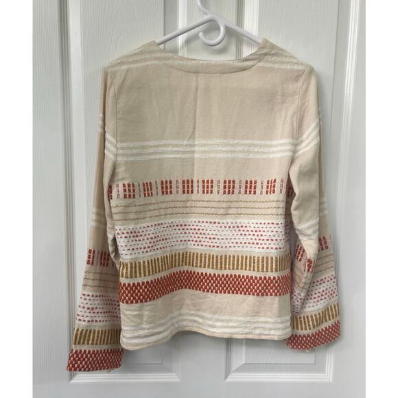 Soft Surroundings Woven Knit Pattern Embroidered Topper Duster Small cardigan - Picture 2 of 6